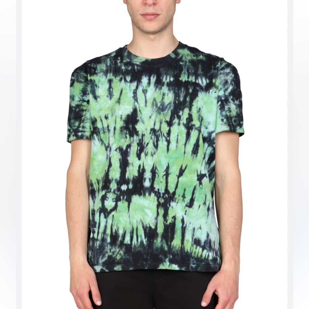 NWOT Ami Paris unisex green cotton tie dye t shirt, Men’s XS/ Women’s S